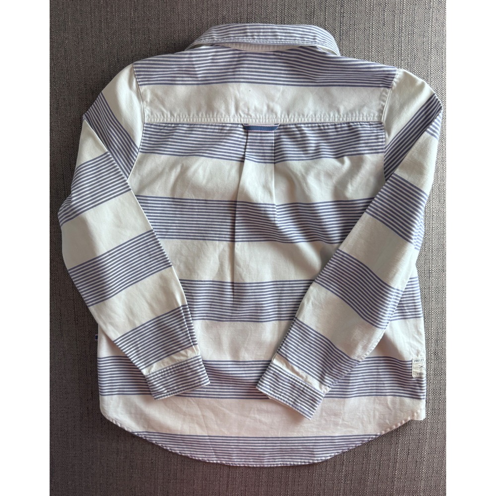 Joules Clovelly Striped Rugby Shirt Blue White Cotton Mariners Grade Womens 8 - Picture 9 of 11